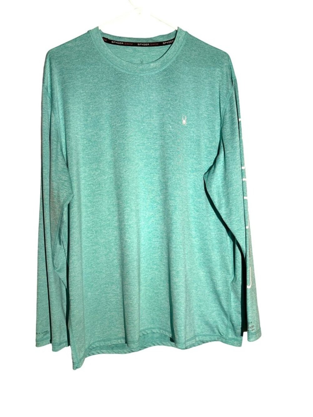 Spyder Swim Rash Guard Shirt Long Sleeve UPF 50+ Teal Heather Size L